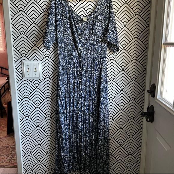 The Limited vintage maxi dress blue d floral cottagecore 90s so cute - Picture 3 of 5